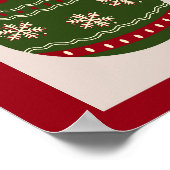 Kerstbal Groen En Rood Poster (Hoek)