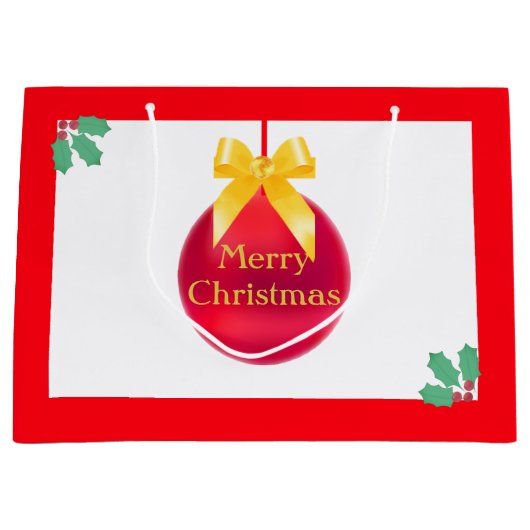 kerstbal groot cadeauzakje (Voorkant)