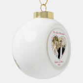 Kerstbal 'Hart eerst samen kerstfeest' Keramische Bal Ornament (Links)