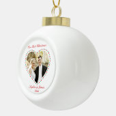 Kerstbal 'Hart eerst samen kerstfeest' Keramische Bal Ornament (Rechts)