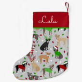 kerstbal hond klein kerstcadeau kleine kerstsok (Achterkant)