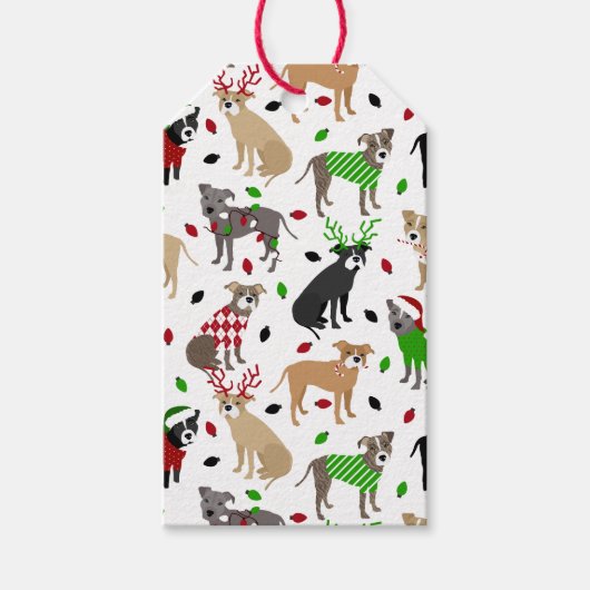 kerstbal Honden Labels met cadeaus Cadeaulabel (Voorkant)