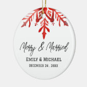 Kerstbal Huwelijksgunst Keramisch Ornament (Links)