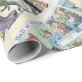 Kerstbal in Catville, Louis Wain Cadeaupapier (Rol Hoek)