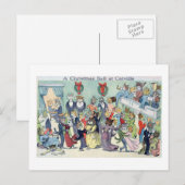 Kerstbal in Catville, Louis Wain Feestdagenkaart (Voorkant / Achterkant)