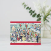 Kerstbal in Catville, Louis Wain Feestdagenkaart (Staand voorkant)