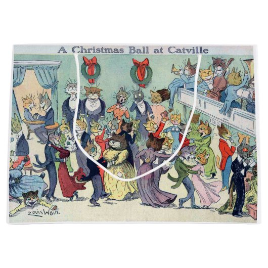 Kerstbal in Catville, Louis Wain Groot Cadeauzakje (Voorkant)