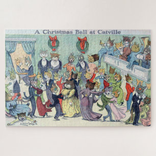 Kerstbal in Catville, Louis Wain Legpuzzel