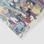 Kerstbal in Catville, Louis Wain Tissuepapier (Detail)