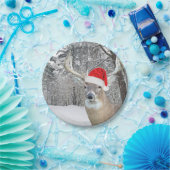 kerstbal in sneeuwvlokken papieren bordje (Feest)