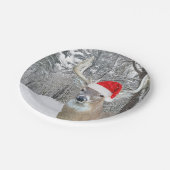 kerstbal in sneeuwvlokken papieren bordje (Gekanteld)