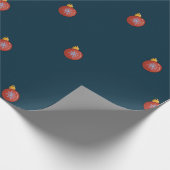 Kerstbal inpakpapier met donkerblauw (Hoek)