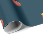 Kerstbal inpakpapier met donkerblauw (Rol Hoek)
