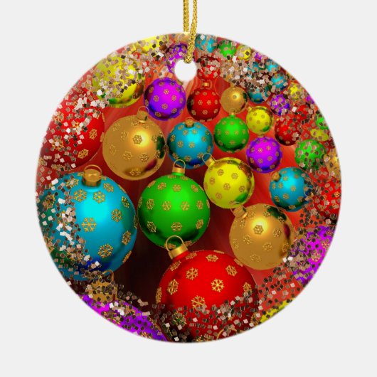 Kerstbal Jamboree Glans Keramisch Ornament (Voorkant)