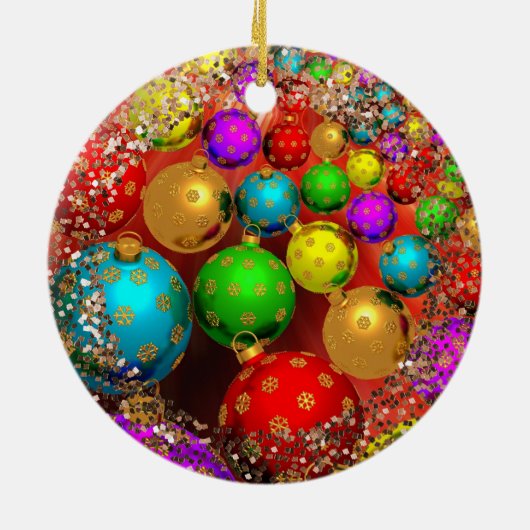 Kerstbal Jamboree Glans Keramisch Ornament (Achterkant)