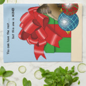 Kerstbal Kat Theedoek (Gevouwen)