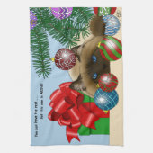 Kerstbal Kat Theedoek (Verticaal)