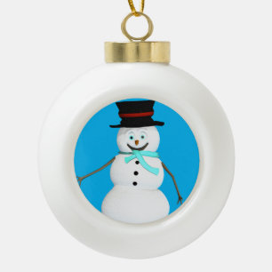 Kerstbal Keramiek Ornament, Sneeuwman Keramische Bal Ornament