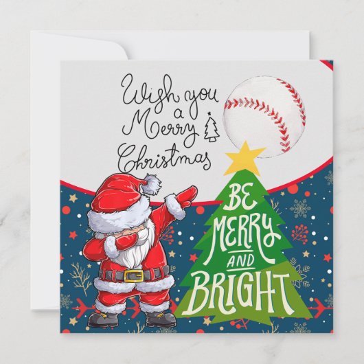 Kerstbal kerstdabbing Santa Claus voor speler Feestdagenkaart (Voorkant)