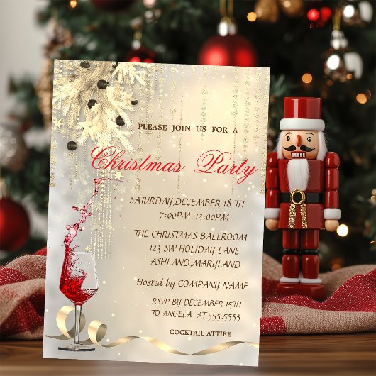 Kerstbal, kerstfeest van Red Wine Corporated Kaart