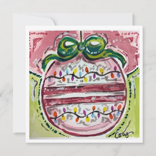 Kerstbal Kerstkaart Kaart (Voorkant)