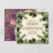 Kerstbal Kerstkrans Frame Feestdagenkaart (Voorkant / Achterkant)