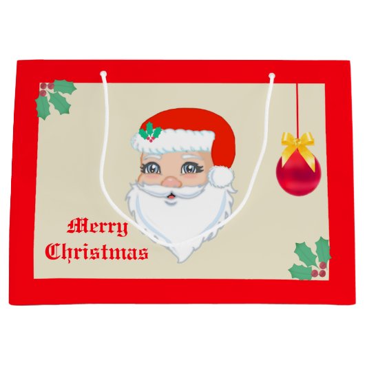 Kerstbal & Kerstman Groot Cadeauzakje (Voorkant)