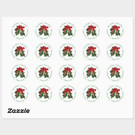 Kerstbal Klassieke Ronde Sticker (Vel)