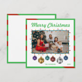 Kerstbal Kleurrijke gloeilampen Foto Feestdagenkaart (Voorkant / Achterkant)