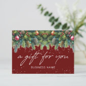 Kerstbal Logo Cadeaubon (Staand voorkant)