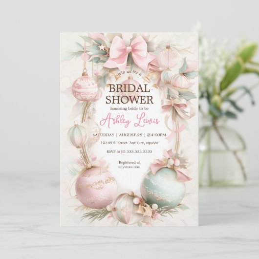 Kerstbal luxe ornament kaart (Staand voorkant)