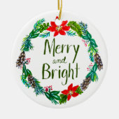 Kerstbal Merry and Bright Keramisch Ornament (Voorkant)