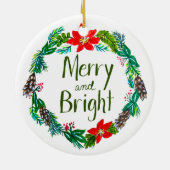 Kerstbal Merry and Bright Keramisch Ornament (Achterkant)