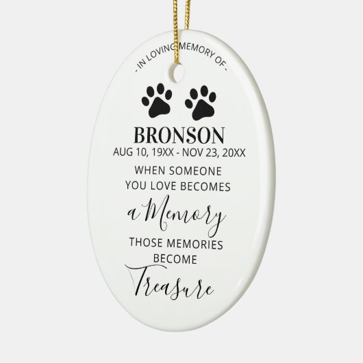Kerstbal met aandenken aan huisdier keramisch ornament (Links)