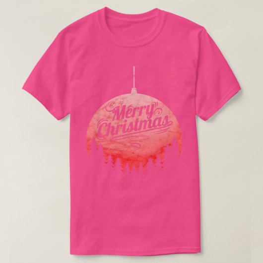 Kerstbal met bomen Vrolijk Kerstfeest T-shirt (Design voorkant)