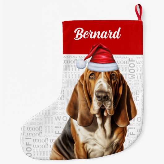 kerstbal met de naam van Dog Grote Kerstsok (Achterkant)