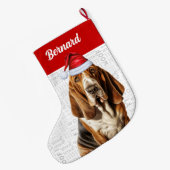 kerstbal met de naam van Dog Grote Kerstsok (Achterkant (Hangend))