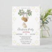 Kerstbal met dennentak en strik kaart (Staand voorkant)