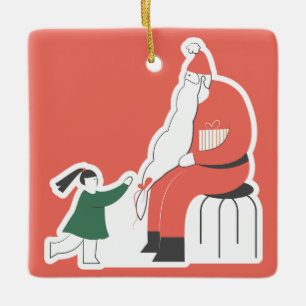 Kerstbal met gezellige sfeer keramisch ornament