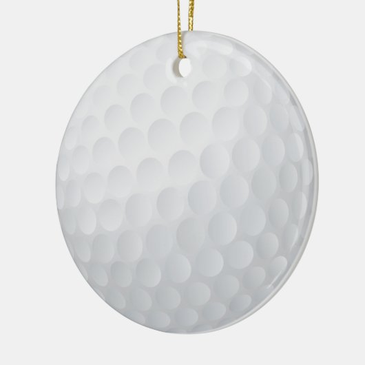 kerstbal met golfbal keramisch ornament (Links)