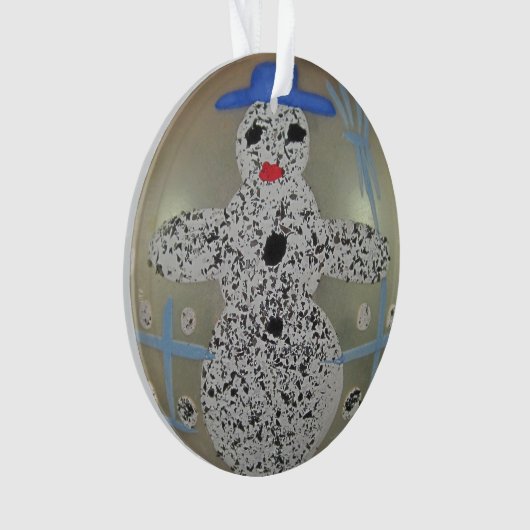 kerstbal met grijs zand ornament (voorkant)