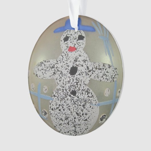  kerstbal met grijs zand ornament (voorkant)