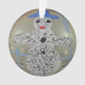 kerstbal met grijs zand ornament (voorkant)