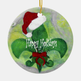 Kerstbal met heilige Fleur de lis kunst Keramisch Ornament