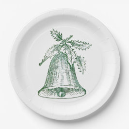 Kerstbal met Holly Papieren Bordje