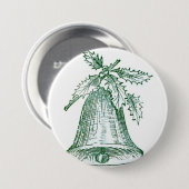 Kerstbal met Holly Ronde Button 7,6 Cm (Voorkant /achterkant)