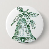 Kerstbal met Holly Ronde Button 7,6 Cm (Voorkant)