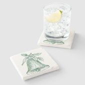 Kerstbal met Holly Stenen Onderzetter (Zijkant)