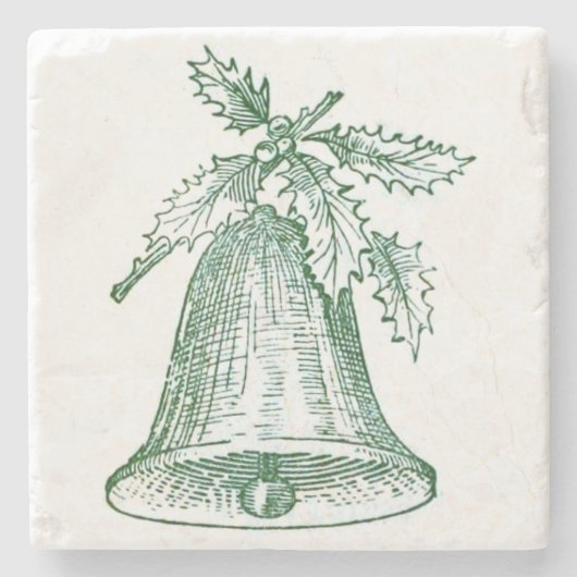 Kerstbal met Holly Stenen Onderzetter (Voorkant)