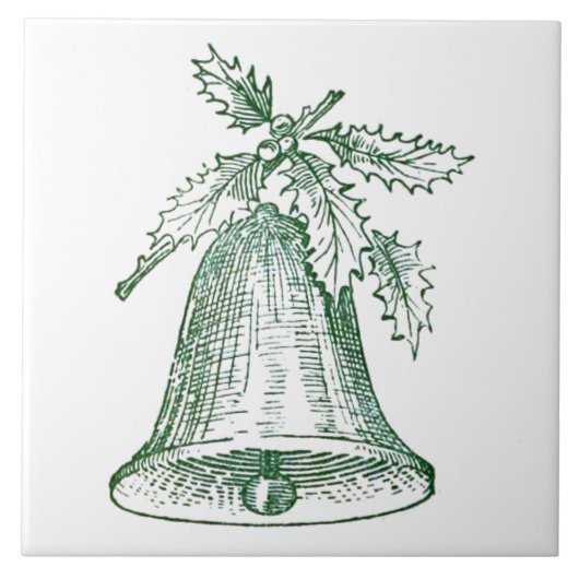 Kerstbal met Holly Tegeltje (Voorkant)